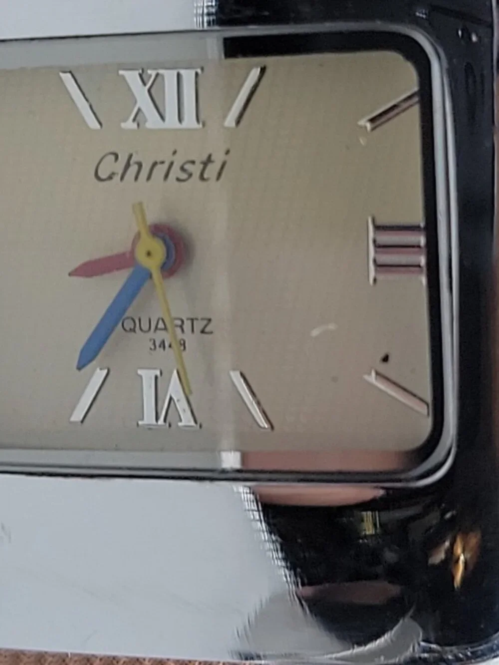 Christi Ladies Quartz Designer Open Cuff Bracelet Watch 3448 Silver Tone 31mm 7